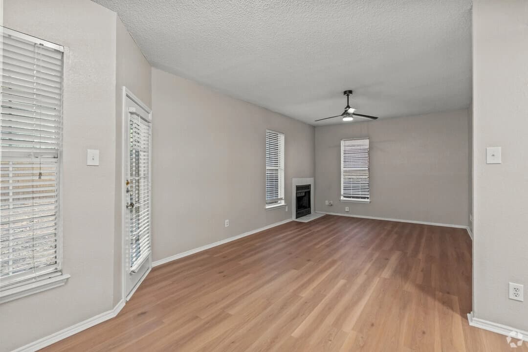 Cozy in-unit fireplace at Valencia Plaza Apartment Homes