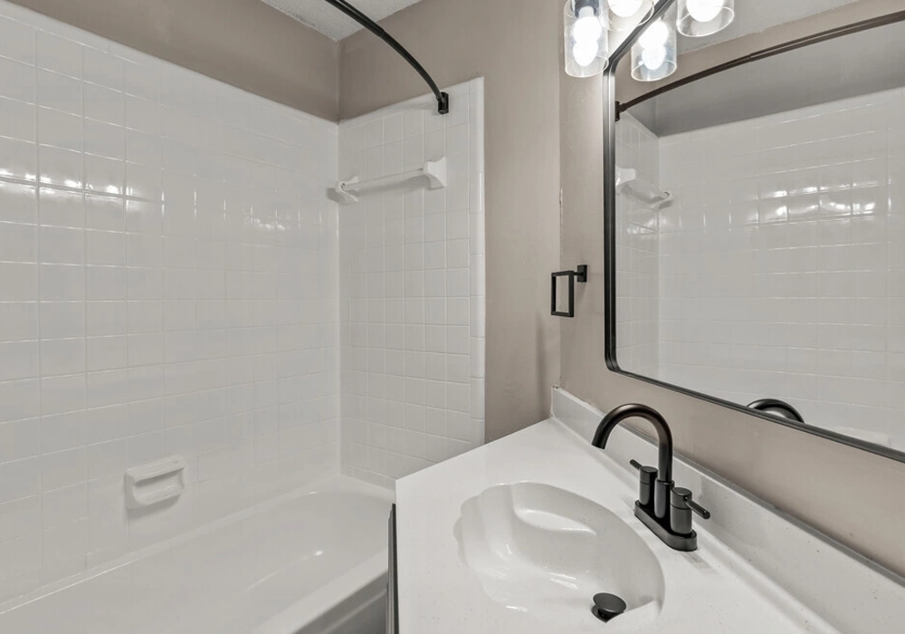 Upgraded full bathroom with modern fixtures